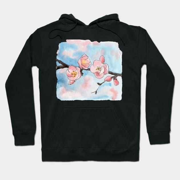 Cherry blossom Sakura Hoodie by Elena Ehrenberg